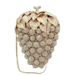 Elegant Gold Crystal Clutch